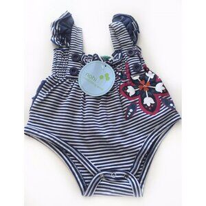 Nohi Striped Ruffle Romper NWT